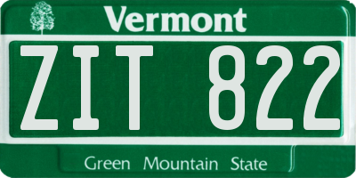 VT license plate ZIT822