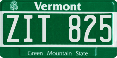 VT license plate ZIT825
