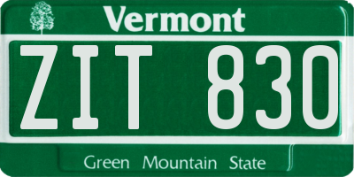 VT license plate ZIT830