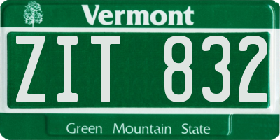 VT license plate ZIT832