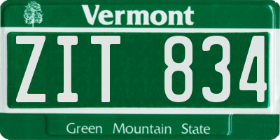 VT license plate ZIT834