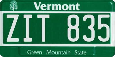 VT license plate ZIT835