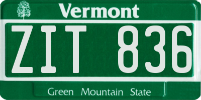 VT license plate ZIT836