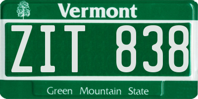 VT license plate ZIT838