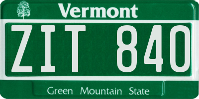 VT license plate ZIT840