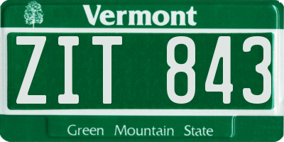 VT license plate ZIT843