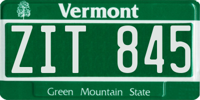 VT license plate ZIT845