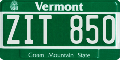 VT license plate ZIT850