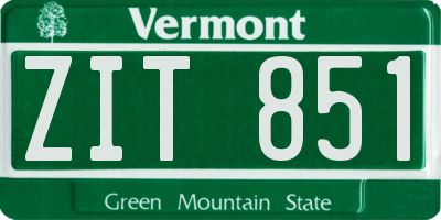 VT license plate ZIT851