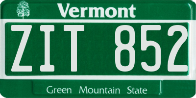 VT license plate ZIT852