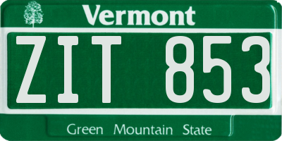VT license plate ZIT853