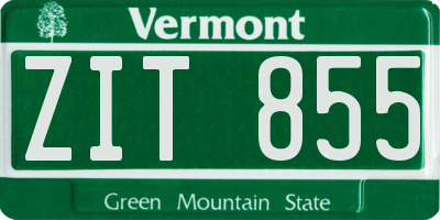 VT license plate ZIT855