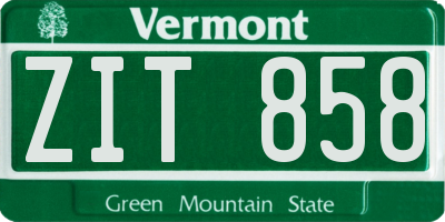 VT license plate ZIT858