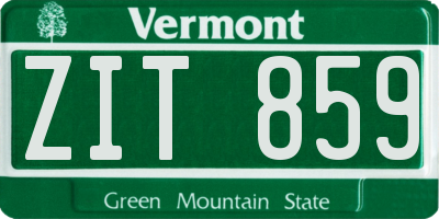 VT license plate ZIT859