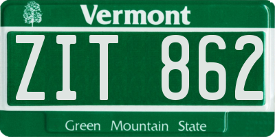 VT license plate ZIT862