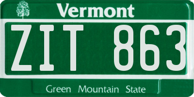 VT license plate ZIT863