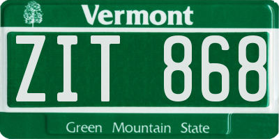 VT license plate ZIT868