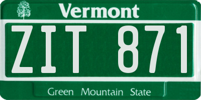 VT license plate ZIT871