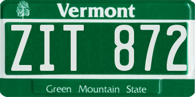VT license plate ZIT872