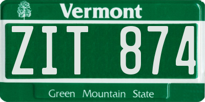 VT license plate ZIT874