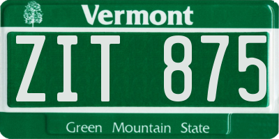 VT license plate ZIT875