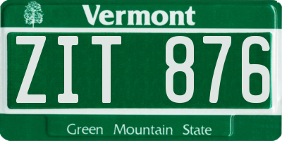 VT license plate ZIT876
