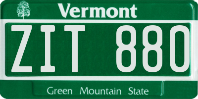 VT license plate ZIT880