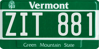 VT license plate ZIT881