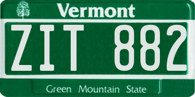 VT license plate ZIT882