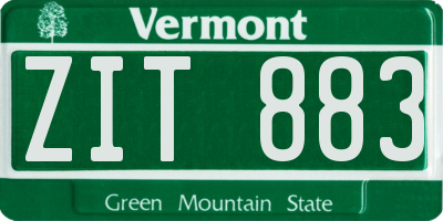 VT license plate ZIT883
