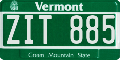VT license plate ZIT885