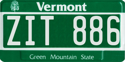 VT license plate ZIT886