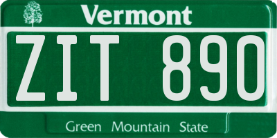 VT license plate ZIT890