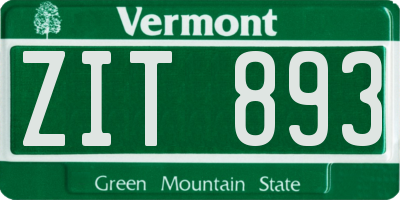 VT license plate ZIT893