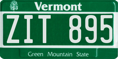 VT license plate ZIT895