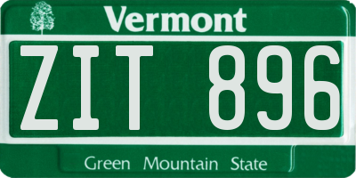 VT license plate ZIT896