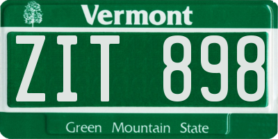 VT license plate ZIT898