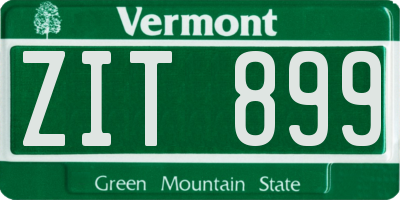 VT license plate ZIT899