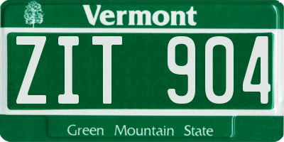 VT license plate ZIT904