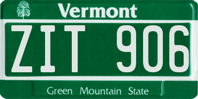 VT license plate ZIT906