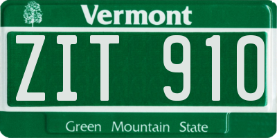 VT license plate ZIT910