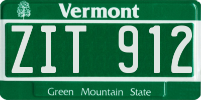 VT license plate ZIT912