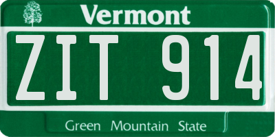 VT license plate ZIT914