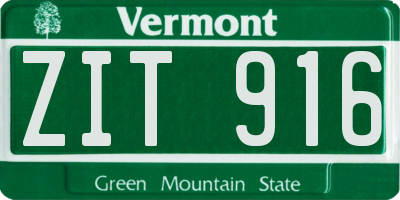 VT license plate ZIT916