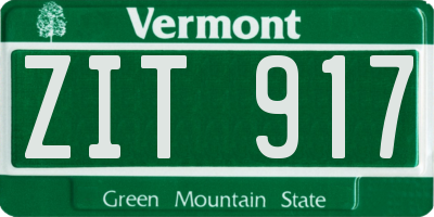 VT license plate ZIT917