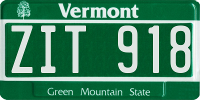 VT license plate ZIT918