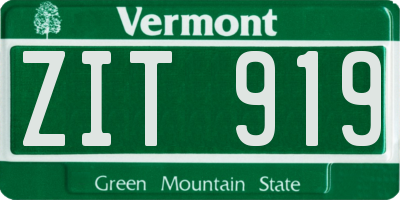 VT license plate ZIT919