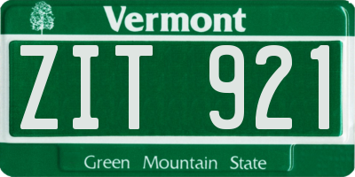 VT license plate ZIT921