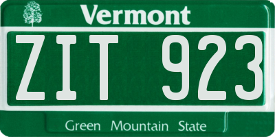 VT license plate ZIT923