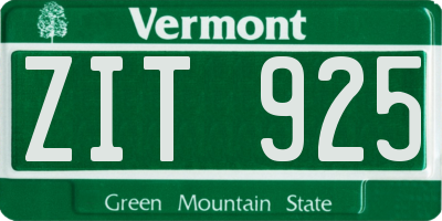 VT license plate ZIT925